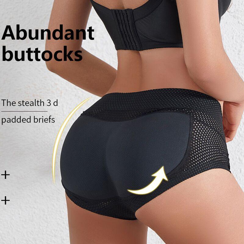Women Padded Briefs Seamless Panties Body Shaper Fake Butt Slimming Tummy Briefs