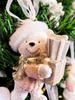 Christmas Teddy Bear Pendant with Gifts Pink