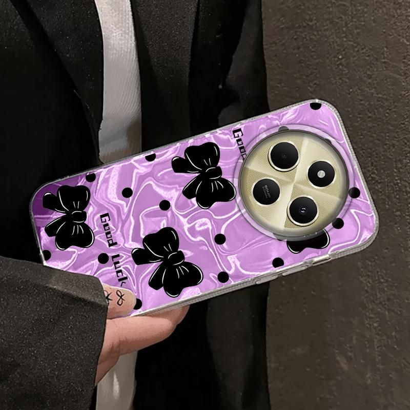 Cute Love Heart Bow Girls Water Texture Phone Case For Xiaomi Poco X3pro X5 M6 X6 X3 NFC M5s M6 Pro C75 C61 Fundas Cover