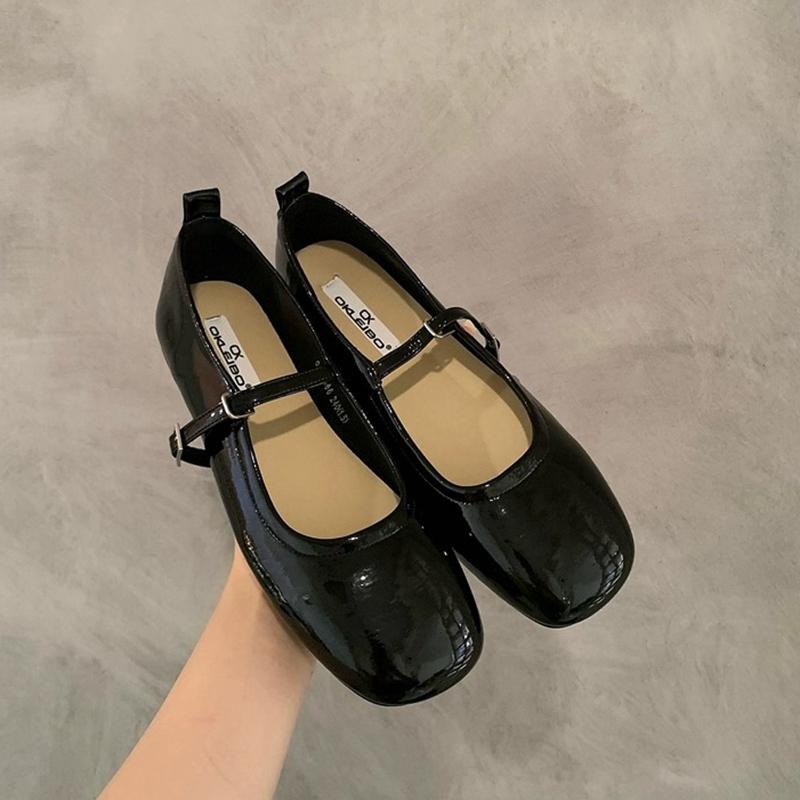 Fashion SUOJIALUN 2024 Spring New Women Flat Shoes Fashion Red Ladies Casual Dress Mary Jane Shoes Soft Sole Round Toe Outdoor Ballerina