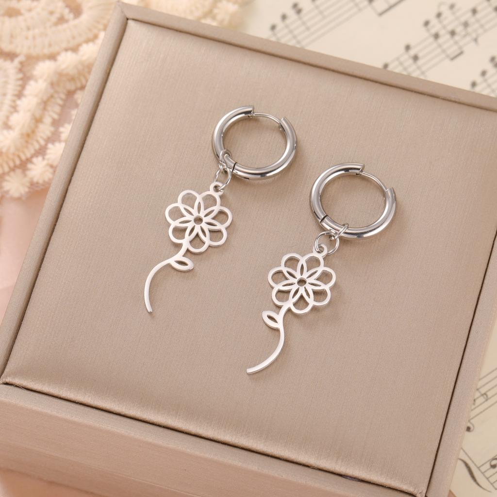 Cazador Blumen Hängeohrringe für Damen Mädchen 2026 Schmuck Edelstahl Hängeohrringe Muttertagsgeschenke Neu Großhandel