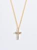 Fashion New Zircon Inlaid Cross Necklace Pendant Jewelry for Women Gold Color Long Clavicle Chain Necklaces