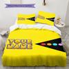 Pac-Man Individuelles Namensmuster Bettwäsche, Steppbett Set Bettbezug Kissenbezug Zuhause Geburtstagsgeschenk(1 Bettbezug + 2 Kissenbezüge, ohne Füllung)
