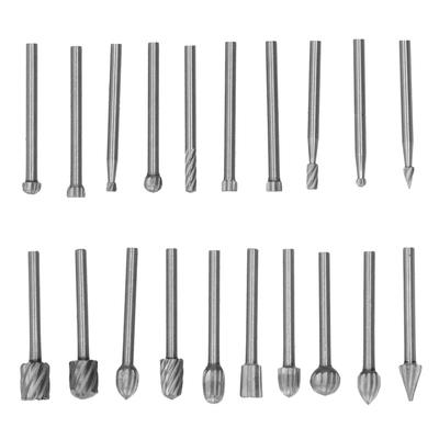 20 Stück Hochgeschwindigkeitsstahl Rotationsfeile DIY Schleifkopf Set Zubehör für Holzbearbeitung