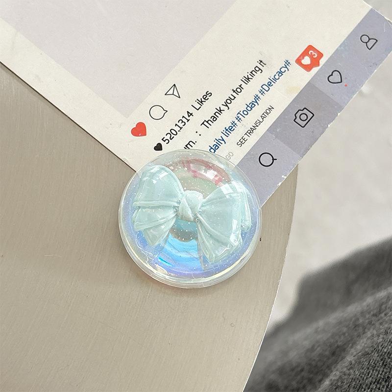 Wind Girl Heart Flower Bow Bear Transparent Airbag Mobile Phone Holder Paste Desktop Watch Chasing Drama