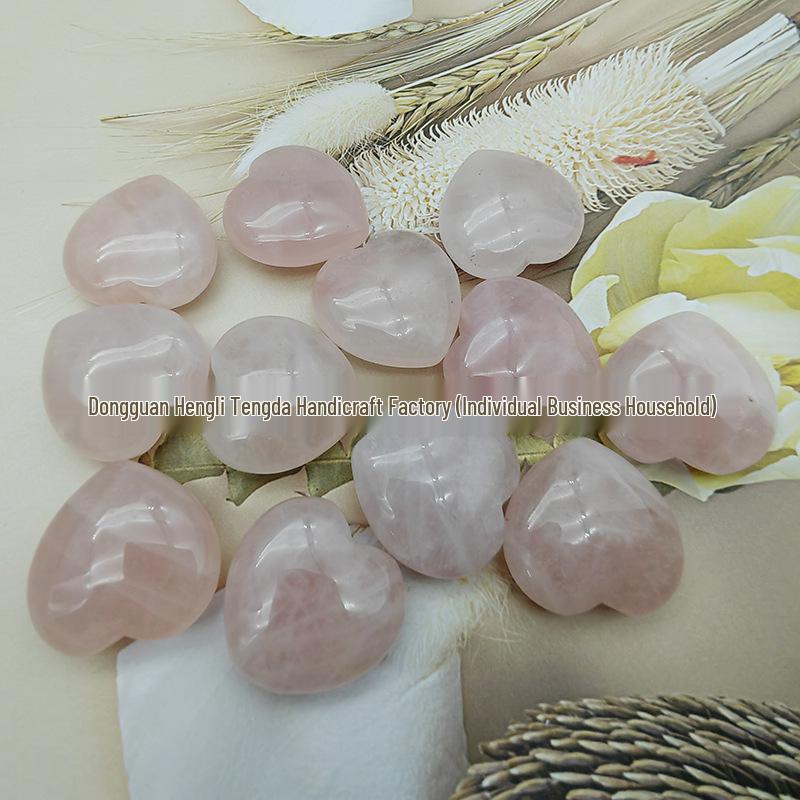 Ciondolo Ornamentale a Forma di Cuore in Quarzo Rosa Naturale Regalo