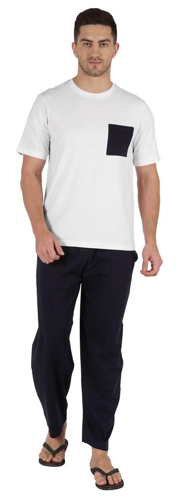 Inkmeso Solid Cotton Pajama Set  Half Sleeve Shirt With Pajamas  Loose fit 2 Pc Nightwear Pj For