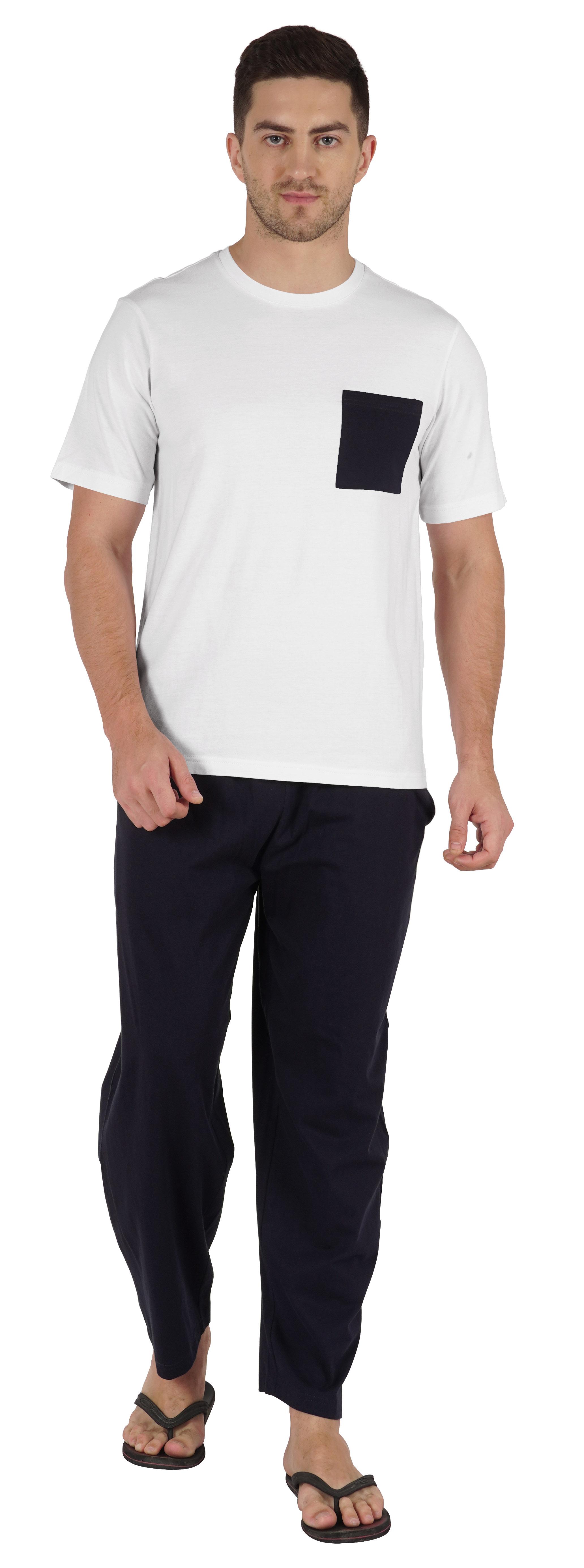 

Однотонний бавовняний піжамний комплект Inkmeso, сорочка з половиною рукава та піжама Вільного крою, 2 шт. XX-Large білий