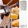 24CM Stainless Steel 6-pack Hot Pot Fork Cheese Chocolate Fruit Fork Household Fruit Dessert Dessert Cake Fork