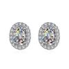 Bague Ringen Oval Cut Moissanite Diamond Stud Earring 100% 925 Silver Promise Wedding Platinum Plated Jewelry For Women Bridal