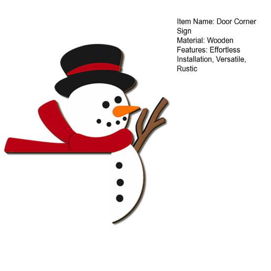 Creative Doorway Art Decorations Christmas Wooden Door Corner Sign, Santa Snowman Cat Cartoon Holiday Home Decor Ornaments Frame Decor, Reusable