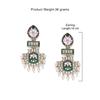 Green & Pink Meenakari Lotus Design Kundan Dangle Earring For Women