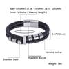 Punk Edelstahl Metallverschluss Herrenschmuck Zweilagiges Echtes Lederarmband Schwarze Anhänger HipHop Armband