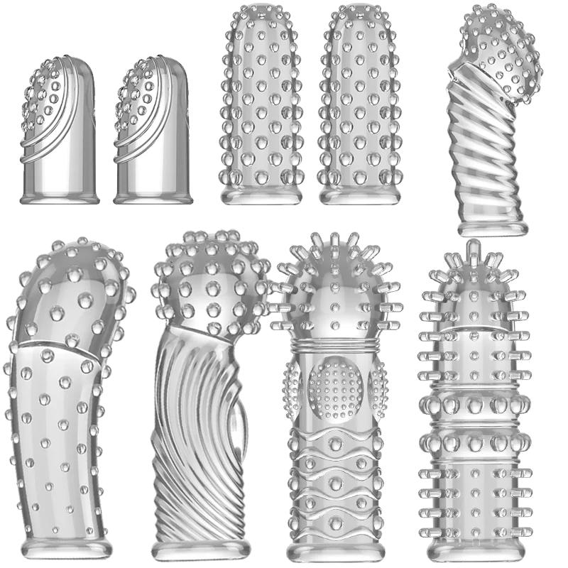 Finger Sleeve Vibrator Female Masturbator Silicone Adult Clit Stimulate Erotic Exotic Accessories Sex For Women Lesbian Toys