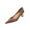 Fashion Women Shoes Mid Heel Special-shaped Heels Pointed Shallow Single Shoes Lady Leisure Comfortable Work Shoes 2025 Autumn New Style