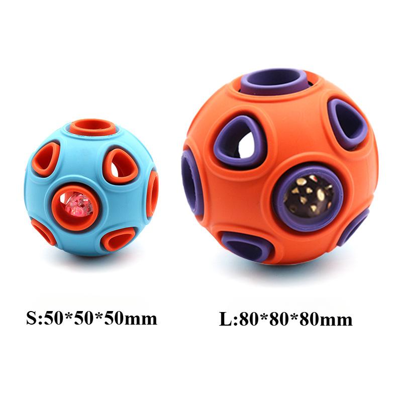 Double-layer dog toy ball, natural rubber, self-cleaning teeth, molar teeth, leaking toy ball