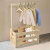 Wood Storage Crate Baby Toys Clothing Organizer Box Children Portable Basket Long Handle Boys Girls Gift Storage Rack