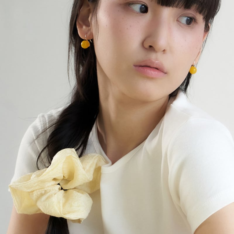 geegee [silver925] amber hook earring