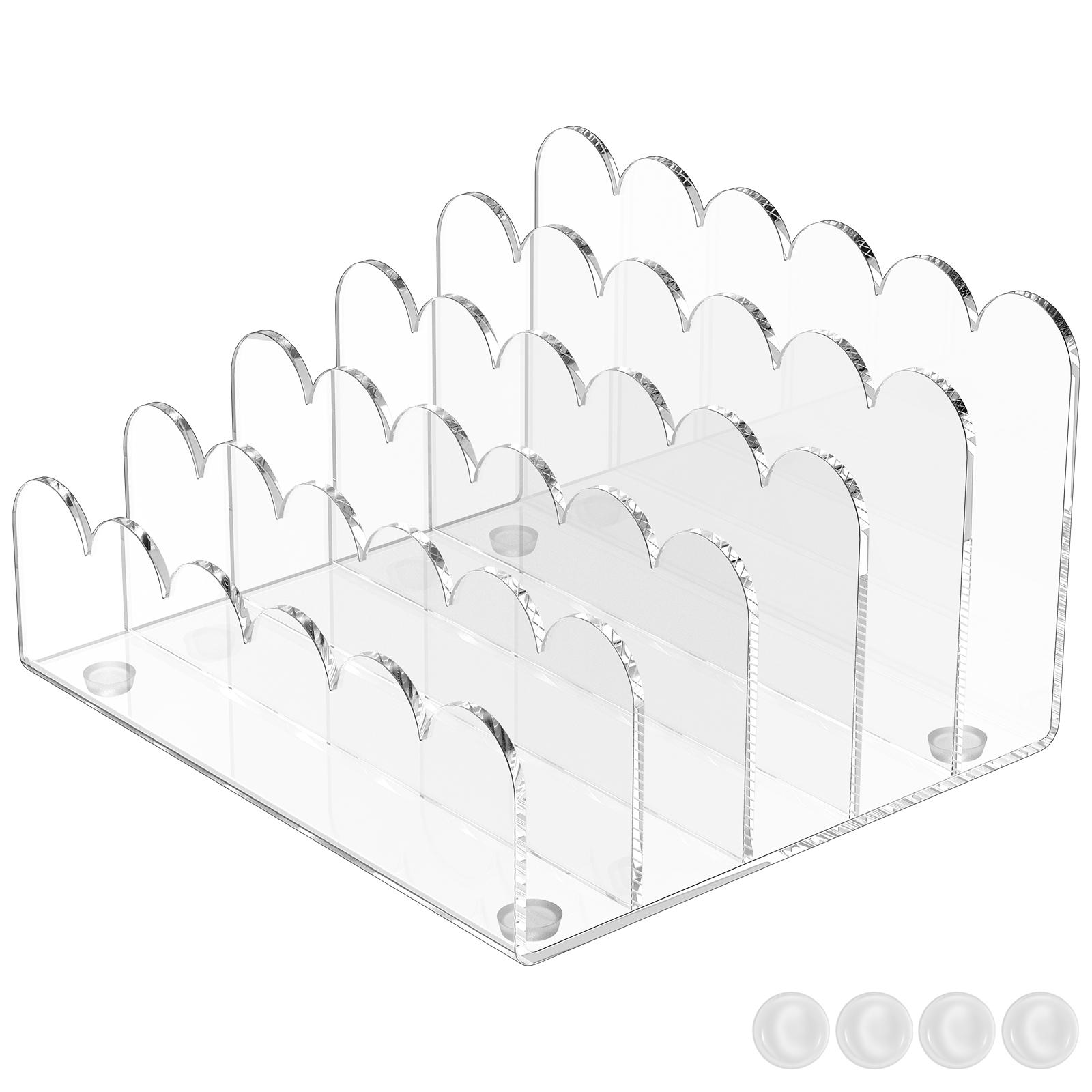 5 Slot Acrylic Mail Organizer File Sorters Desktop Envelope Transparent Business Card Holder Office Card Display Organizer
