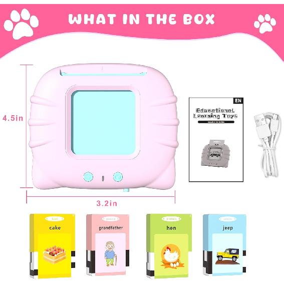 Toddler Talking Flash Cards for 1 2 3 4 5 Year Old Boys and Girls - Language Sensory Learning Device with 224 Sight Words - Montessori,Pocket Speech