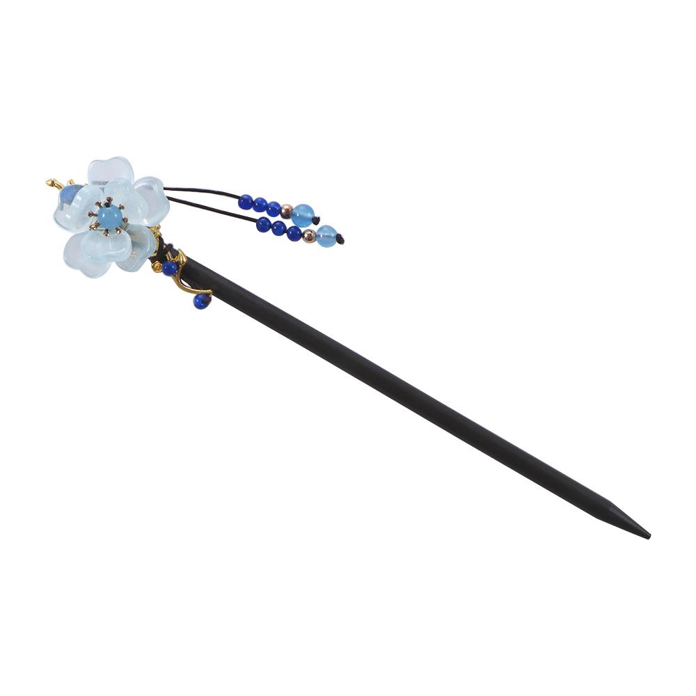 Vintage Disk Hair Ladies Hanfu Women Hair Accessories Flower Hairpins Wooden Hair Fork Hair Sticks