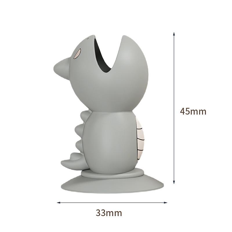 

Cute Dinosaur Shape Silicone Toothbrush Cover Caps Stand Portable Travel Toothbrush Head Cover with Suction Cup серый