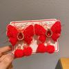 2024 Autumn/Winter Children's Red Hair Clips – Chinese Hanfu Style for New Year