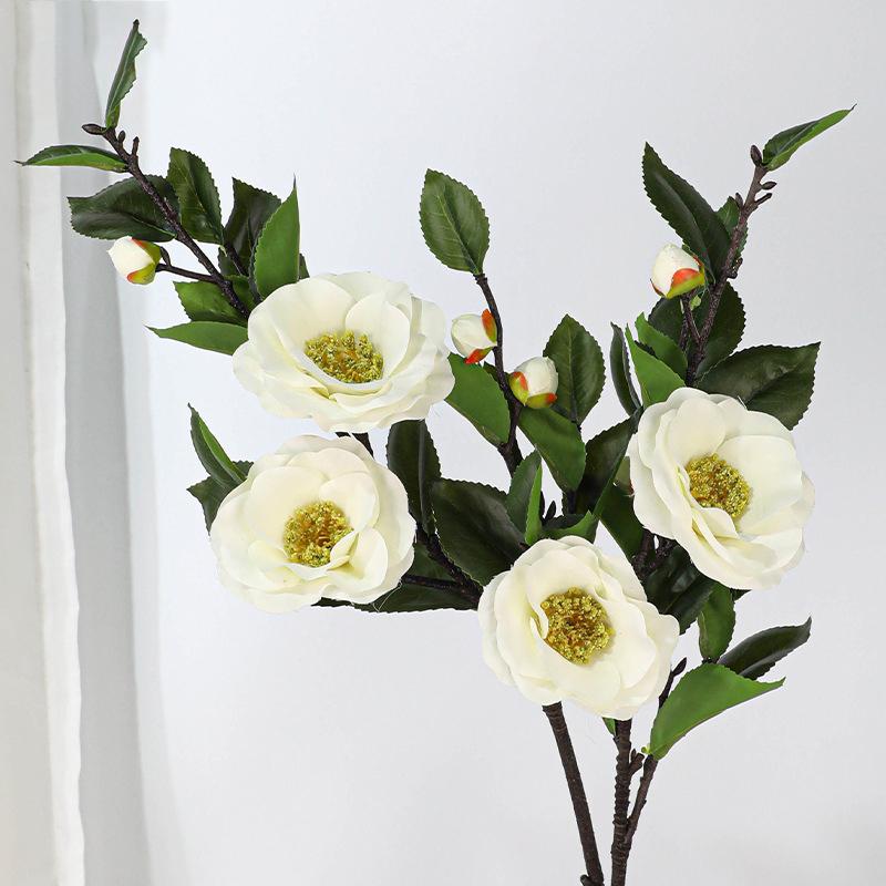 58Cm High Quality Artificial Camellia Camellia Silk Fake Flower Flower For Diy Home Garden Wedding Living Room Office Decoration