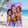 1pc K-pop Pink-purple Beach Towel Fashion Girl Design Super Strong Water Absorption Suitable for Summer Beaches Yoga Gym Home