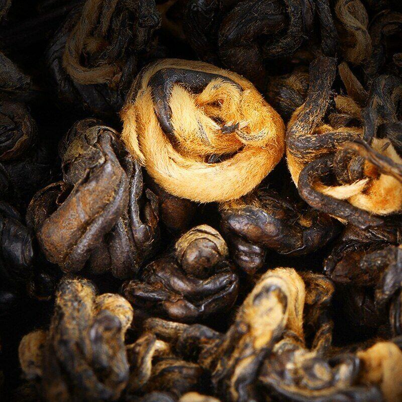 Dian Hong Black Leaf Tea, Golden Spirals, Chinese Black Tea