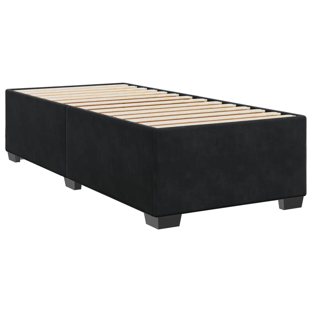 Box Spring Bed with Mattress Black 90 x 190 cm Velvet
