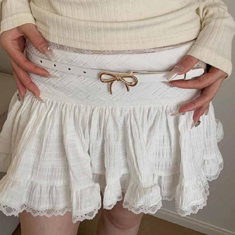 Fashion Hot Girls Women Waist Slimming Belt with Metal Bowknot Buckle Waistband