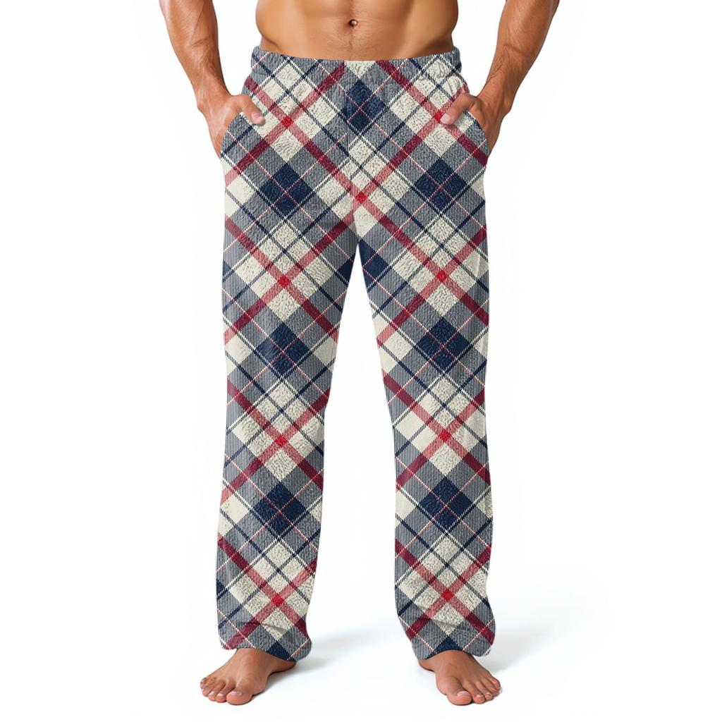 Men's Allover Printed Home Pants Sleeping Pajama Pants Long Pants Pajama Pants