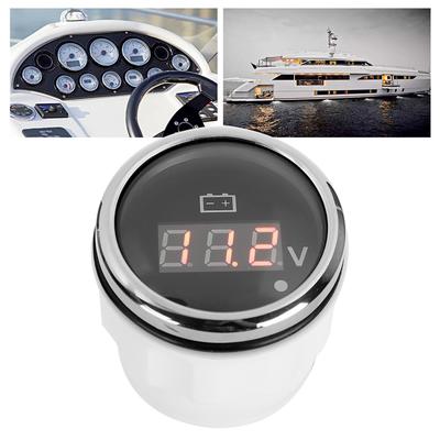 2in Battery Voltage Gauge LED Digital Display IP67 Waterproof Smart Alarm   for Boat Auto