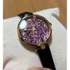 Used kate spade glitter leather belt watch sparkling black gold