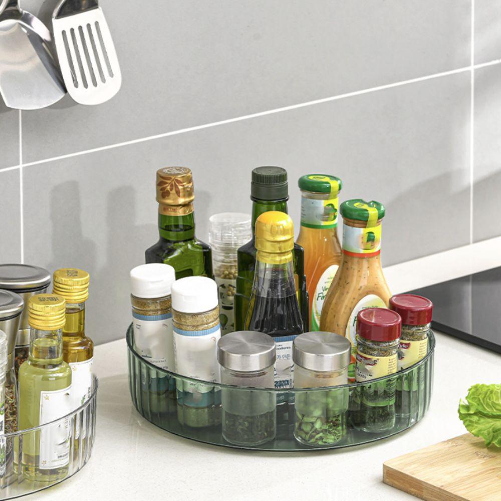 Large Capacity Kitchen Seasoning Organizer Turntable Spice Rack  Cosmetics