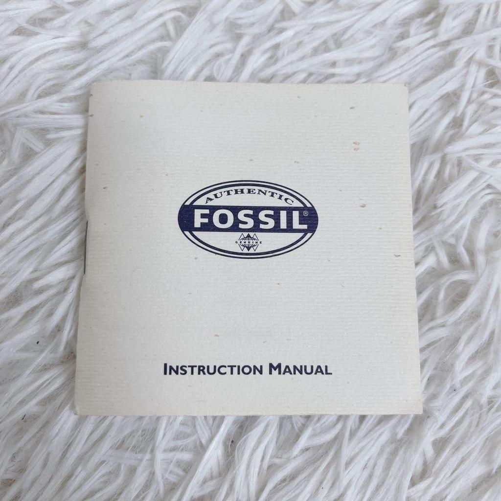 Used FOSSIL BIG TIC Robot Leather Watch Y2K Quartz