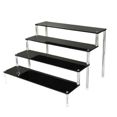 Rowaica Acrylic Display Tiered Platform for Acrylic and Displaying and Displaying Stand, Black, Tabletop, Staircase, Figures, Stands, Collections, (4