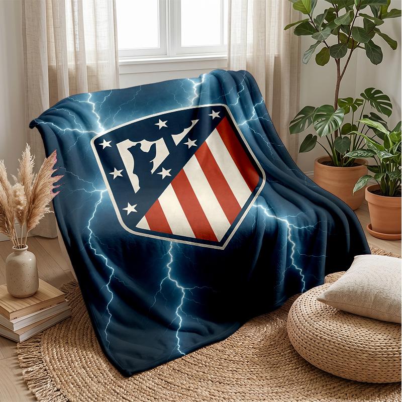 Atletico Madrid Theme blanket Soft Flannel Fleece Blanket Warm Lightweight Throw Blanket for Home Sofa Bed