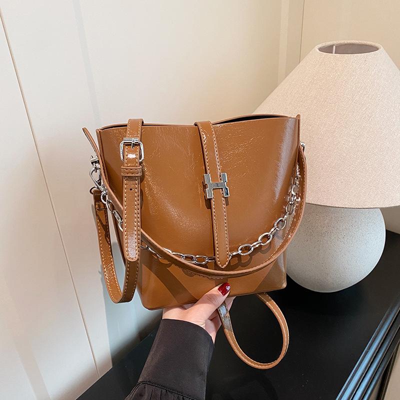 New niche design popular chain mother bucket bag shoulder crossbody trendy women's bag