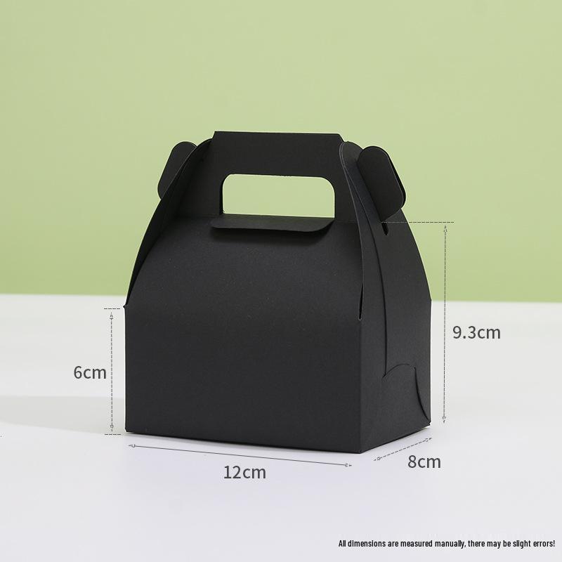 Handheld Kraft Paper Pastry Box for Desserts and Afternoon Tea