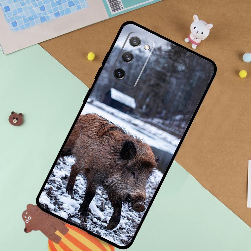 Wild Boar Pig Brown Soft Case For Samsung Galaxy S25 Ultra S9 S10 S20 S22 S21 Plus S23 FE S24 Ultra Funda Cover