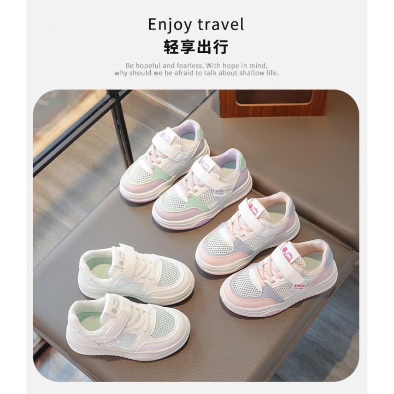 Kids White Mesh Sneakers Girls Boys Breathable Soft Sole Casual Shoes Fall