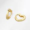 S925 Silver Gold Heart Hoop Earrings Lightweight Fashionable Versatile Heart Shaped Ear Rings For Women