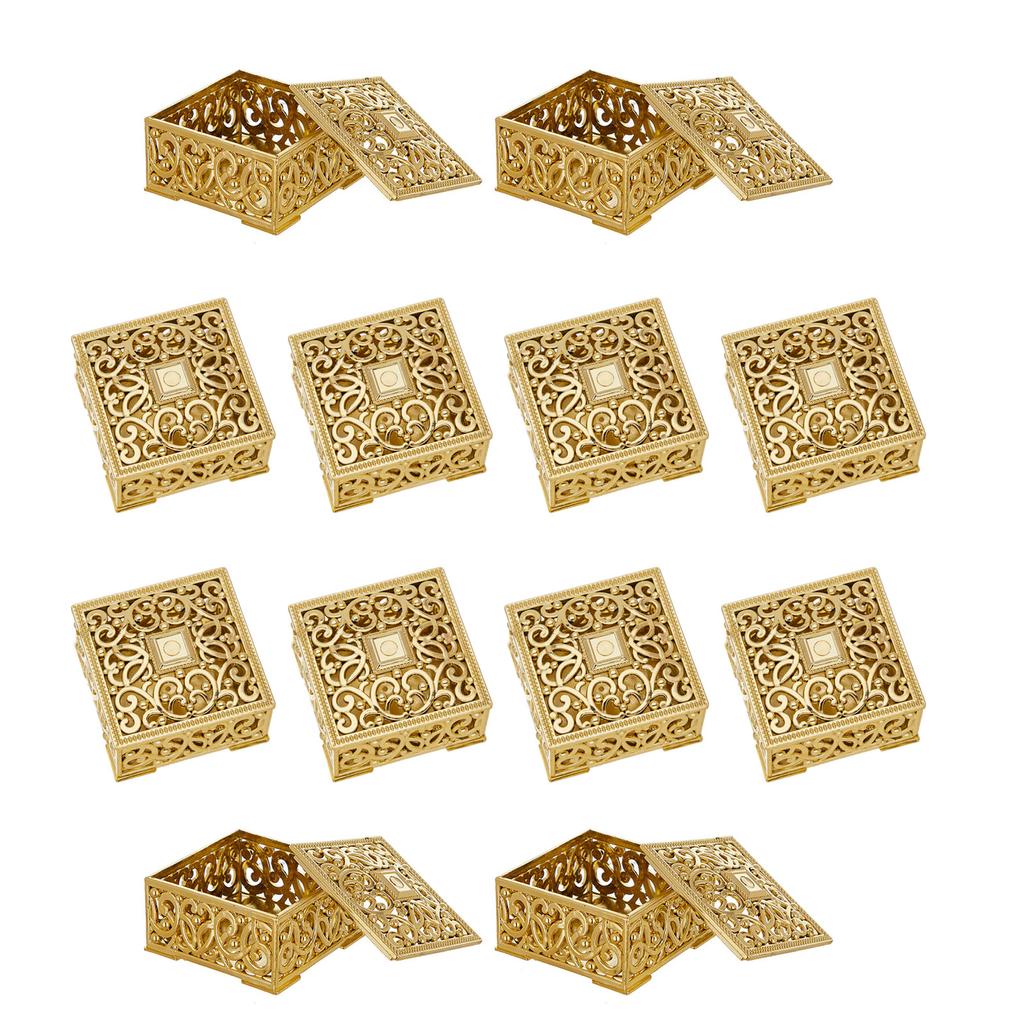 12Pcs Elegant Gift Boxes For Sweets Delicate European Style Plastic Candy Boxes with Lid For Sweet Treat Party Favors