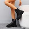 New autumn and winter large size Martin boots locomotive boots thick-soled round head white short boots