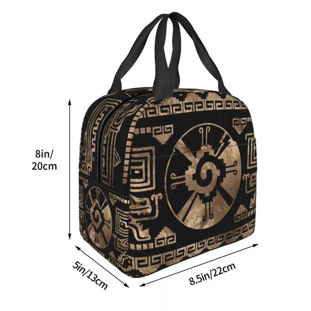 Custom Mayan Aztec Hunab Ku Lunch Bag Women Thermal Cooler Insulated Lunch Boxes for Kids School