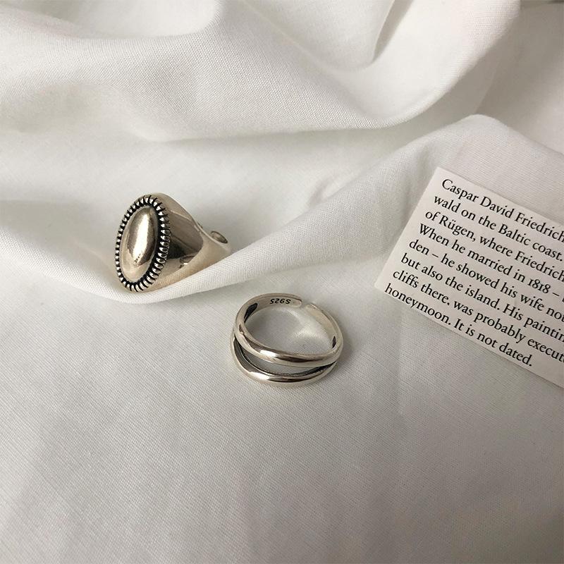 Korean Style Elegant 925 Pure Silver Adjustable Finger Ring For Women Fashion