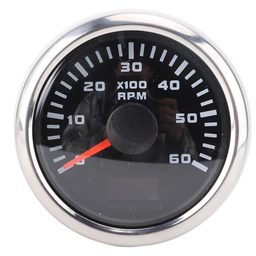 Denash 52mm /2" Tachometer, Tachometer for 6000rpm Gasoline Engines with 7 Backlight Colors, 9-32V