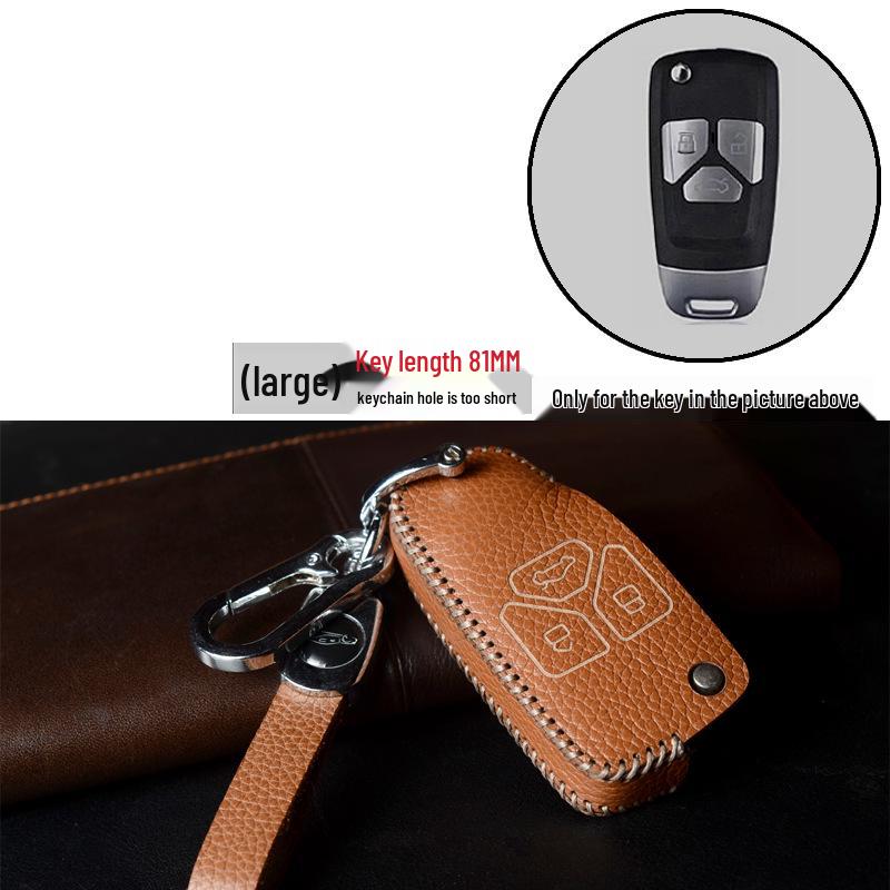 Real Leather Case for Modified Folding Keys: Compatible with Xiongbing Kia, Honda, Toyota, Iron General Remotes